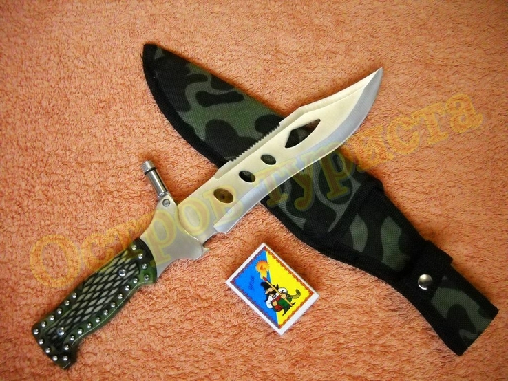  Нож Saber с фонарем компасом открывалкой чехлом, numer zdjęcia 3