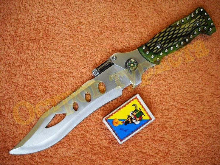  Нож Saber с фонарем компасом открывалкой чехлом, фото №5