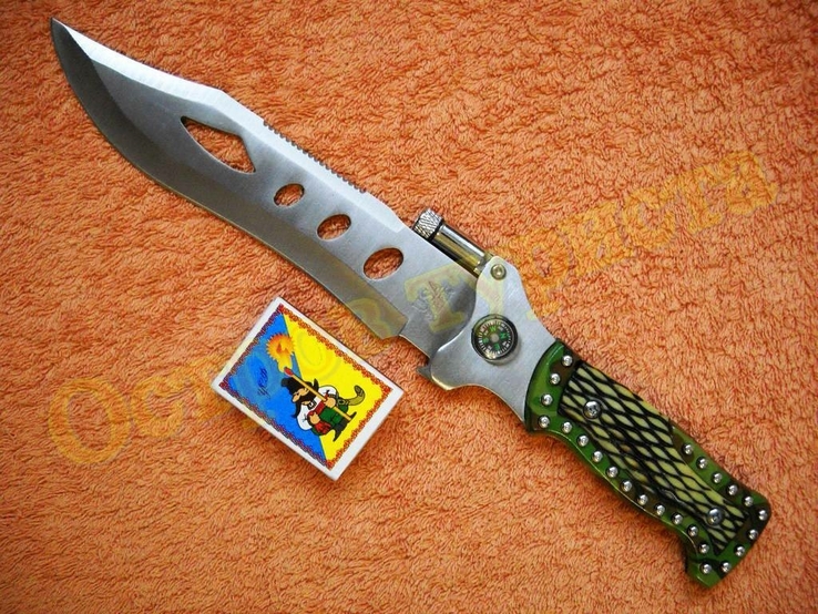  Нож Saber с фонарем компасом открывалкой чехлом, фото №6