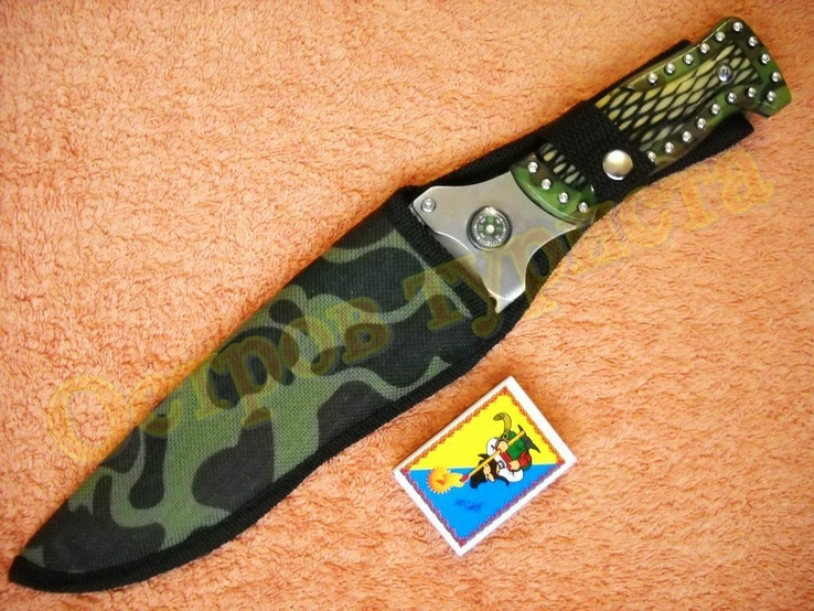  Нож Saber с фонарем компасом открывалкой чехлом, numer zdjęcia 9