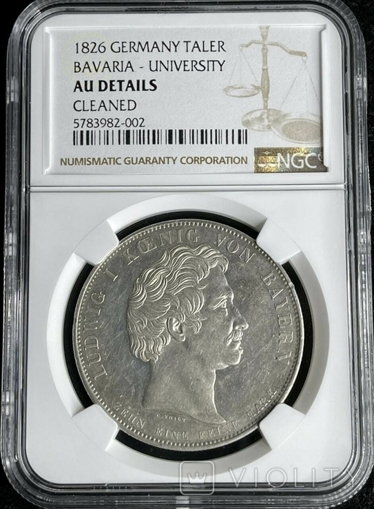 Германия Талер 1826 г. KM#372 NGC AU NGC AU, фото №2