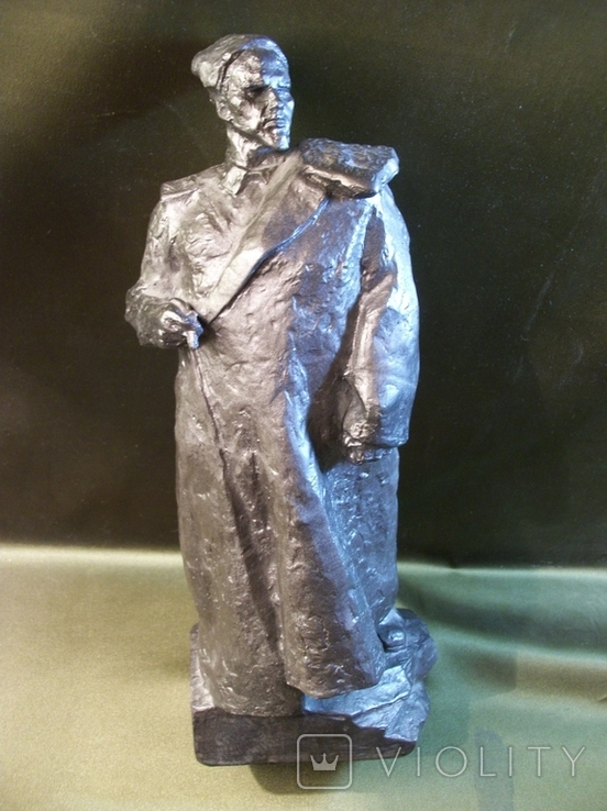 5С65 Бюст, скульптура, Сидор Артемович Ковпак, герой Советского Союза, пластик, СССР, фото №6