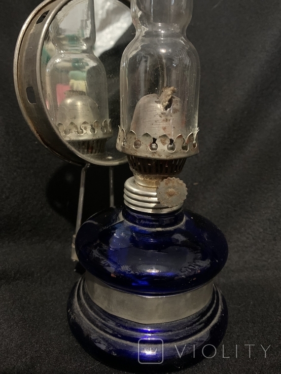 Керосиновая лампа, кобальт, фото №2