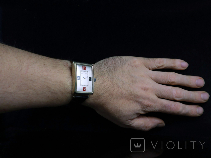 Вінтажний механічний наручний годинник Wаndolec, Tanke форма, Gruen механізм, з мельхіору, photo number 13