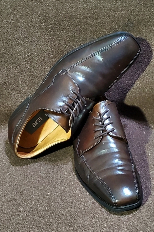 Кожаные мужские туфли АRА. Германия( p 42 / 28 cм ), фото №9
