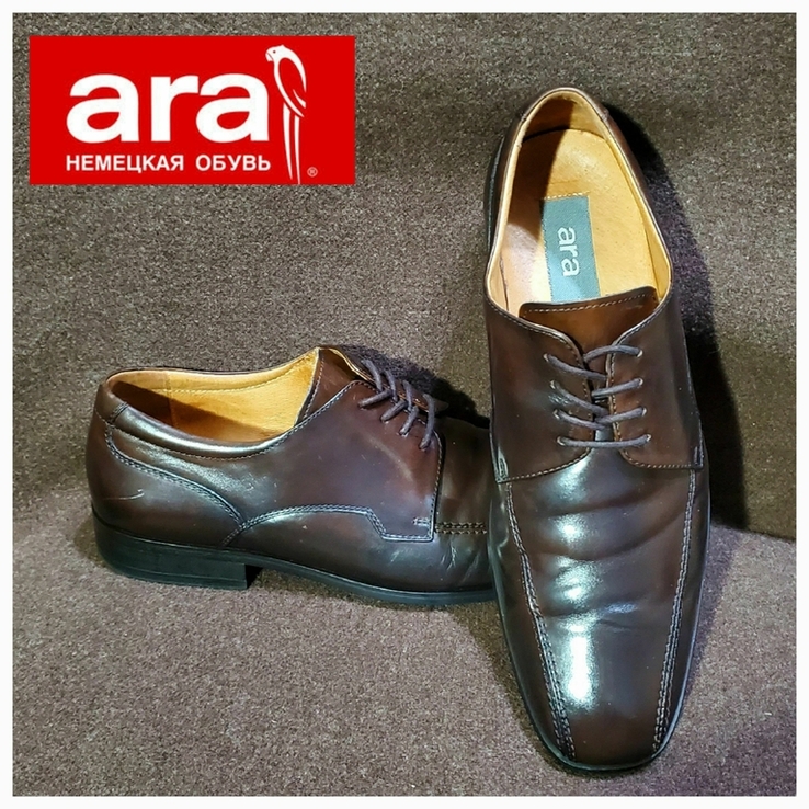 Кожаные мужские туфли АRА. Германия( p 42 / 28 cм ), numer zdjęcia 2