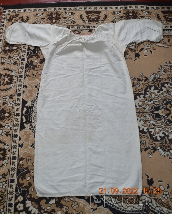 The shirt is old Ukrainian. Embroidery. Homespun hemp cloth. 116x66 cm. New. №15, photo number 3