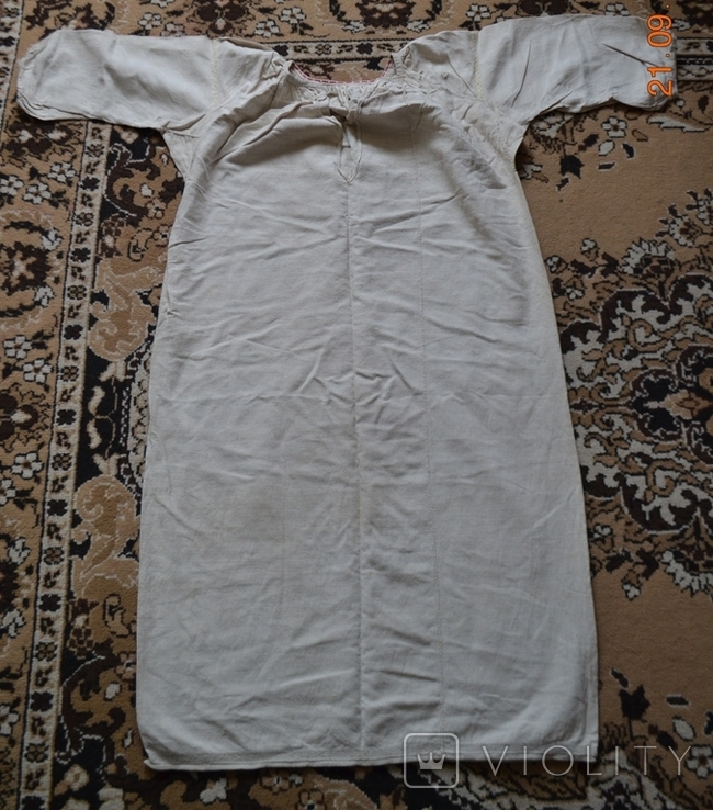 The shirt is old Ukrainian. Embroidery. Homespun hemp cloth. 116x66 cm. New. №15, photo number 2