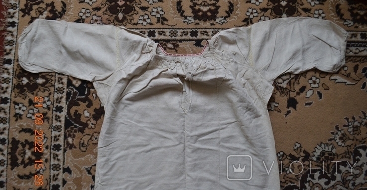 The shirt is old Ukrainian. Embroidery. Homespun hemp cloth. 116x66 cm. New. №15, photo number 4