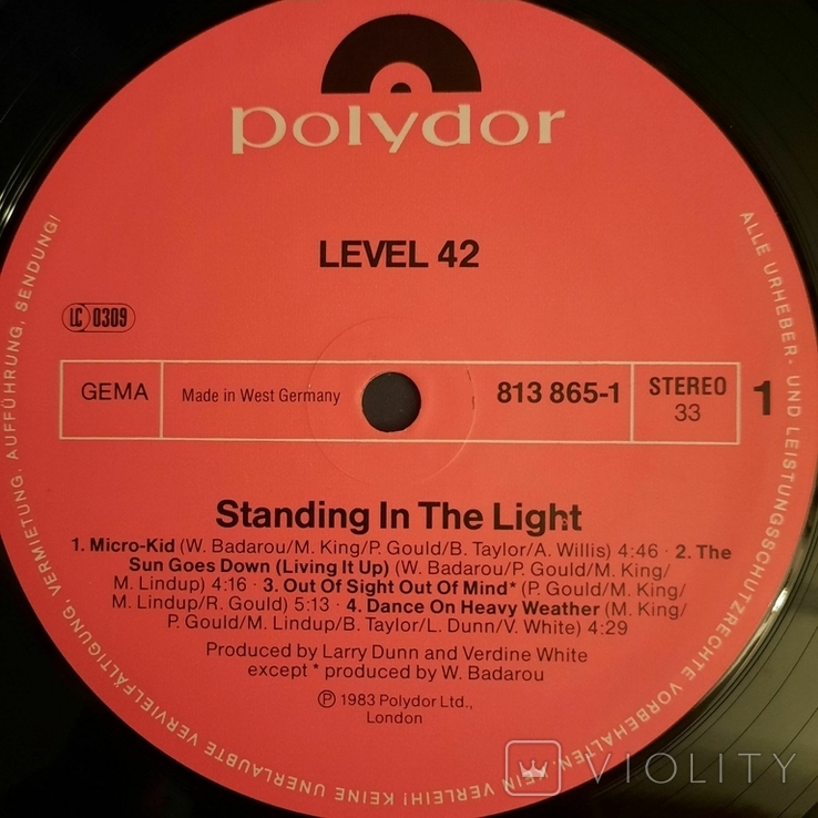 Level 42 / Standing In The Light // 1983 // Germany / Polydor / Vinyl / LP / Album, photo number 8