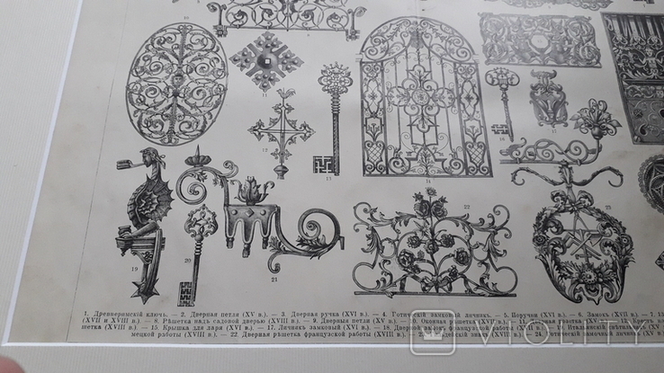 Кузнечное дело гравюра литография 1905 год элементы ковки художественное исполнение, фото №3