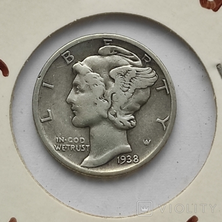 10 центов 1 Дайм 1938 США, фото №2