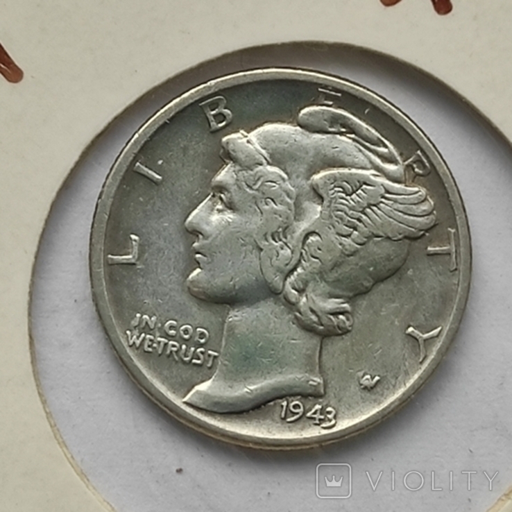 10 центов 1 Дайм 1943 США, фото №2