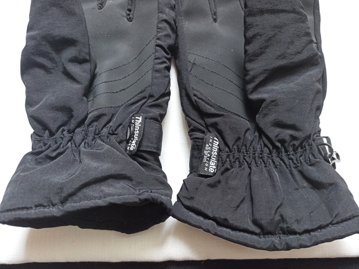 Thinsulate мужские термо зимние теплые мужские перчатки черные флис, фото №8