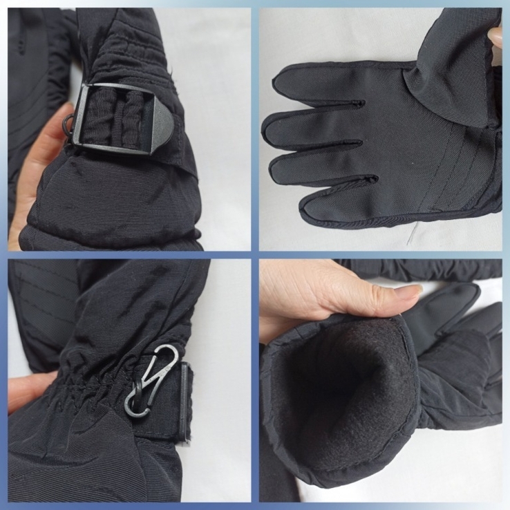 Thinsulate мужские термо зимние теплые мужские перчатки черные флис, фото №9