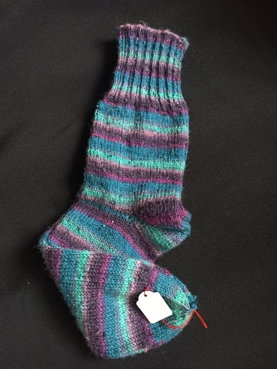 Шерстняые мужские теплые носки из разноцветной пряжи т. бирюза 43, фото №5