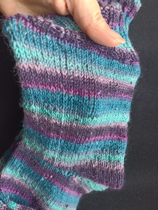 Шерстняые мужские теплые носки из разноцветной пряжи т. бирюза 43, фото №7