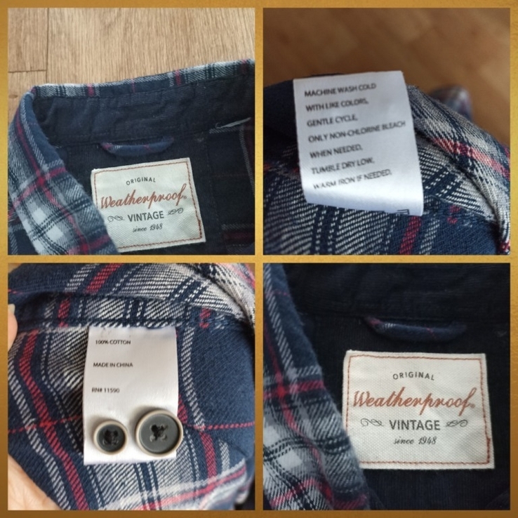 Weatherprool original vintage Байковая теплая мужская рубашка дл рукав, фото №10