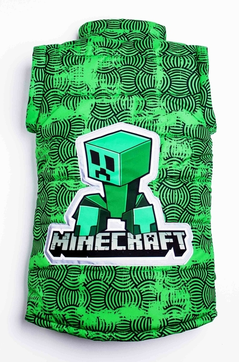 Дитяча куртка жилетка з світловідбиваючими елементами MineCraft зелена 128 ріст 1062b128, фото №5