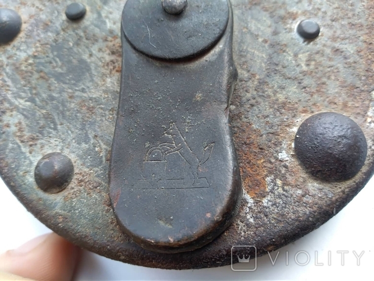 Antique barn lock with brass plates The brand is similar to Demidov's Sobol, photo number 3