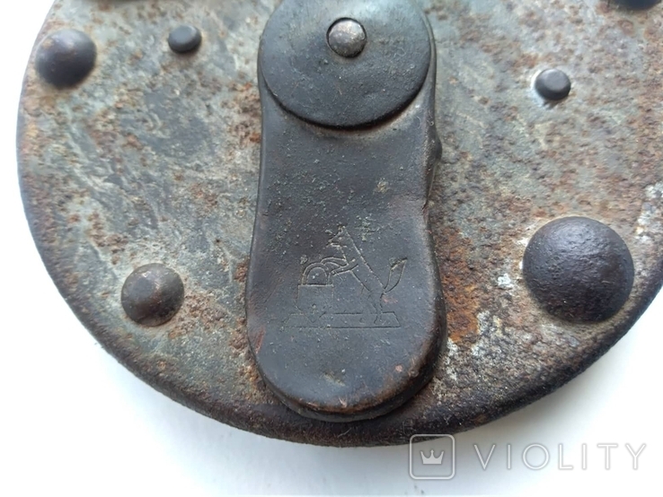 Antique barn lock with brass plates The brand is similar to Demidov's Sobol, photo number 5