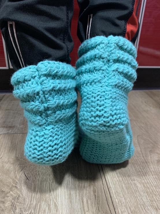 Тёплые вязаные носки ручной работы / В'язані шкарпетки, фото №5