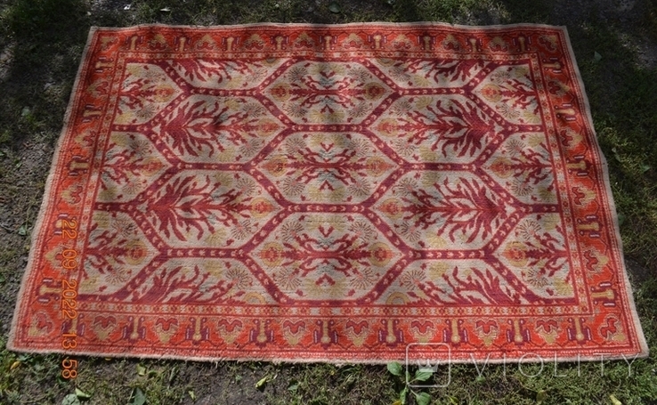 The carpet is woolen. Azeri. From the USSR. Red. 222 x 147 cm. No. 2, photo number 2