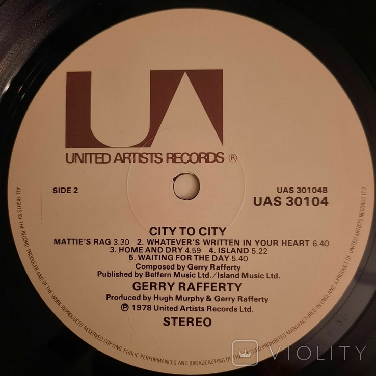 Gerry Rafferty / City To City / 1978 / UK / United Artists Records / Vinyl / LP / Album, photo number 10