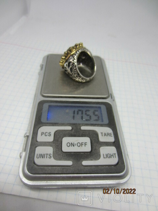 Women's handmade ring with natural stones, black onyx, photo number 11