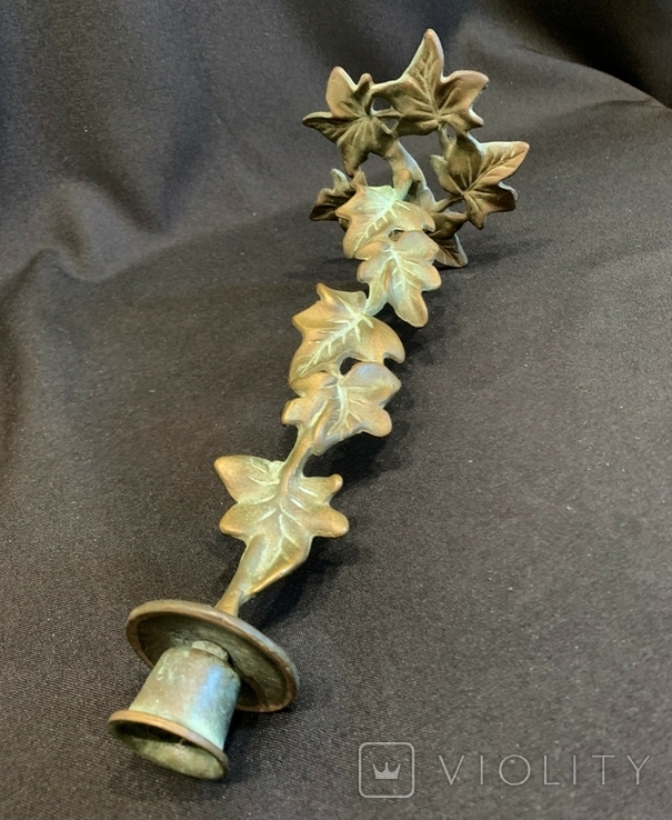 Antique candlestick, leaves, immortality, perseverance in life and aspirations, bronze, Germany, photo number 4