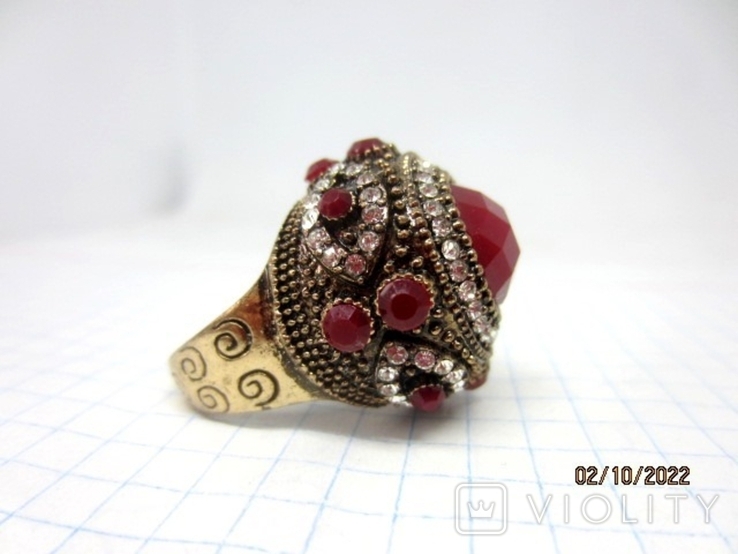 Handmade women's ring with natural stones, photo number 5