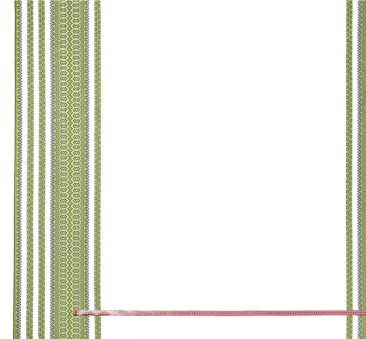 Рушник тканый вышитый длина 180 см, белый с зеленым орнаментом (оттенки хаки) N 2, photo number 6