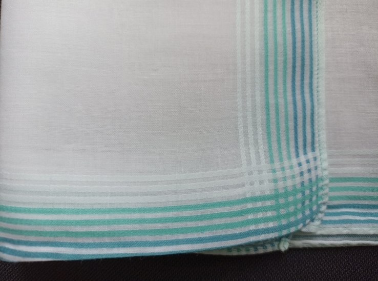 Носова хустка №1 -л 15 носовик білий у різнокольорові смужки, фото №7