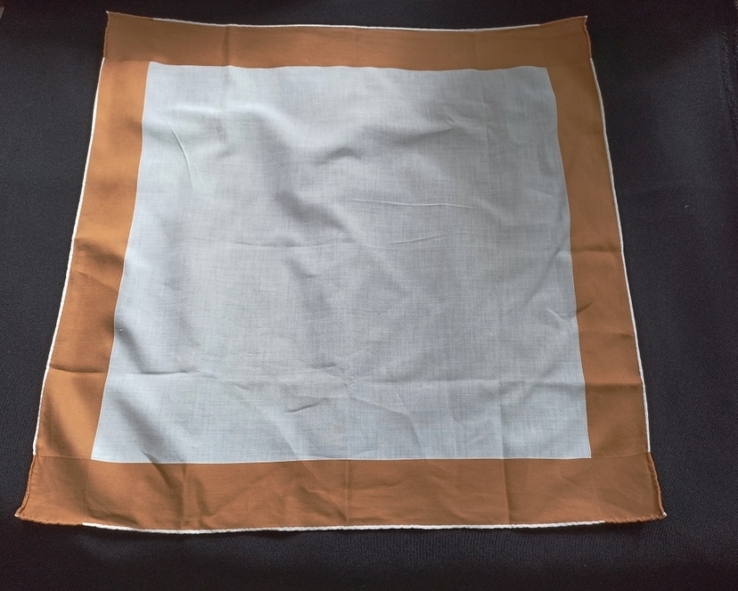 Носовик № 4 -л7 носовичок чоловічий білий/різнокольоровий ручна підрубка краю, фото №3