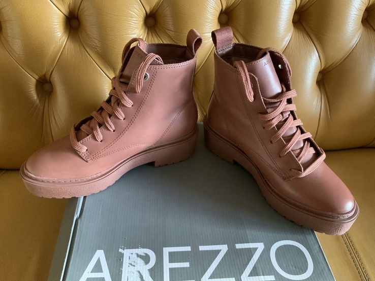 Ботинки Arezzo, новые, натуральная кожа, р.36, коралловые, фото №7