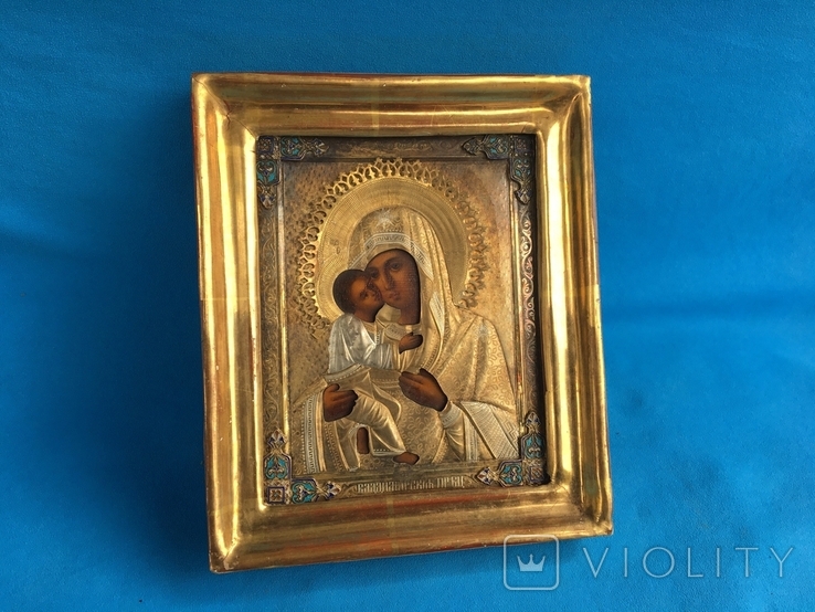 Ікона Владімерска Божа Матір срібло емалі, photo number 2