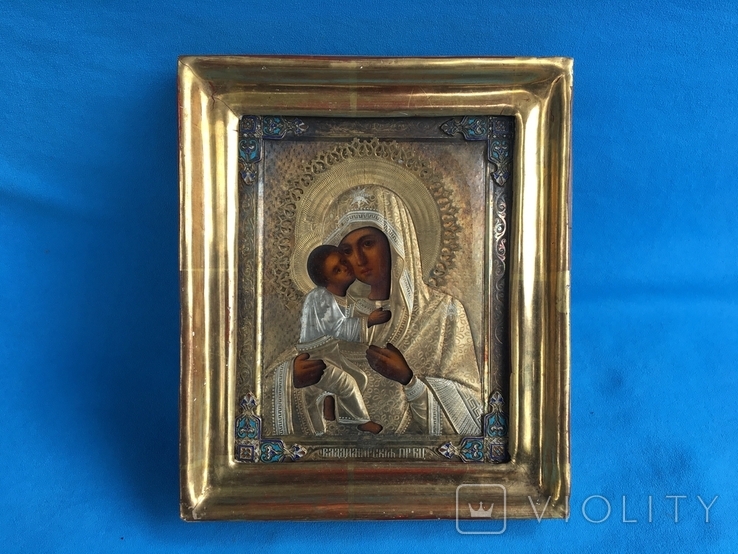 Ікона Владімерска Божа Матір срібло емалі, photo number 3