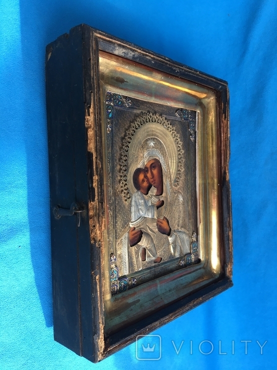 Ікона Владімерска Божа Матір срібло емалі, photo number 12