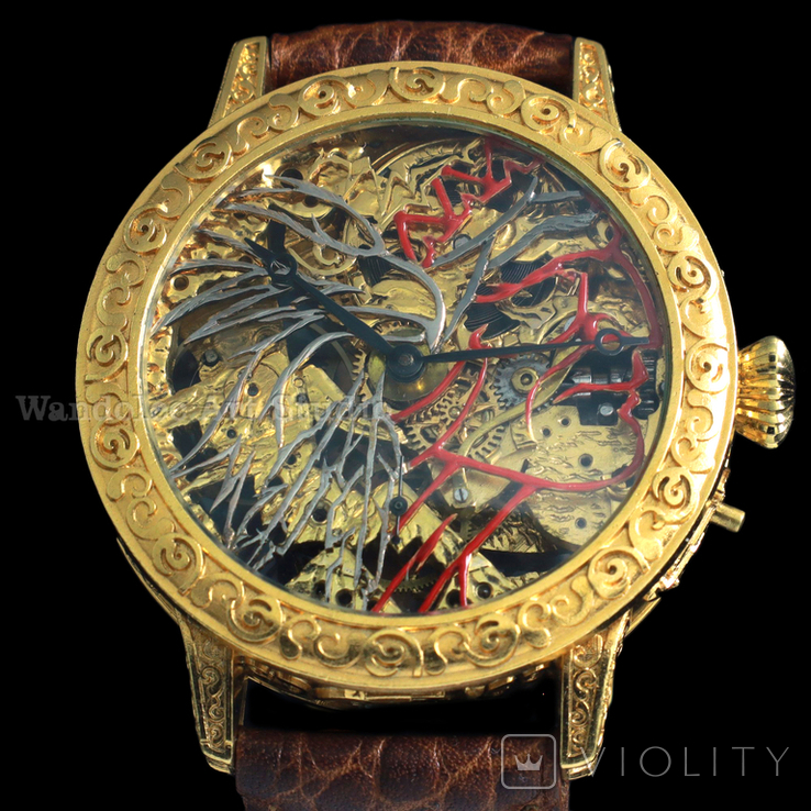Наручний годинник скелетон Wаndolec з механізмом International Watch Company, IWC Swiss, фото №4