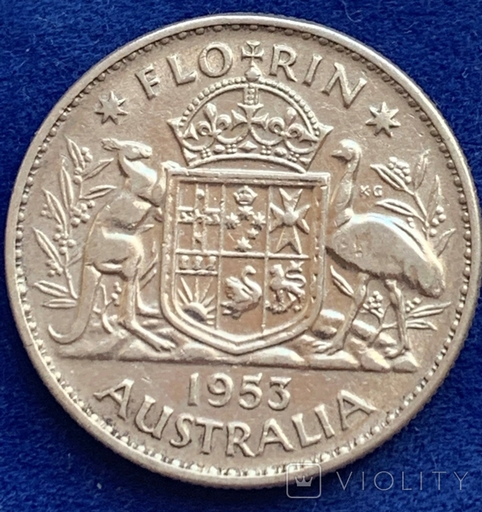 1 флорин 1953 серебро, Австралия, KM#54