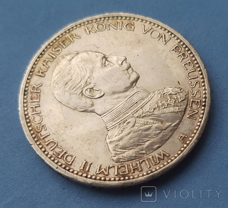 5 марок 1914 А Вильгельм 2 Прусия, фото №3