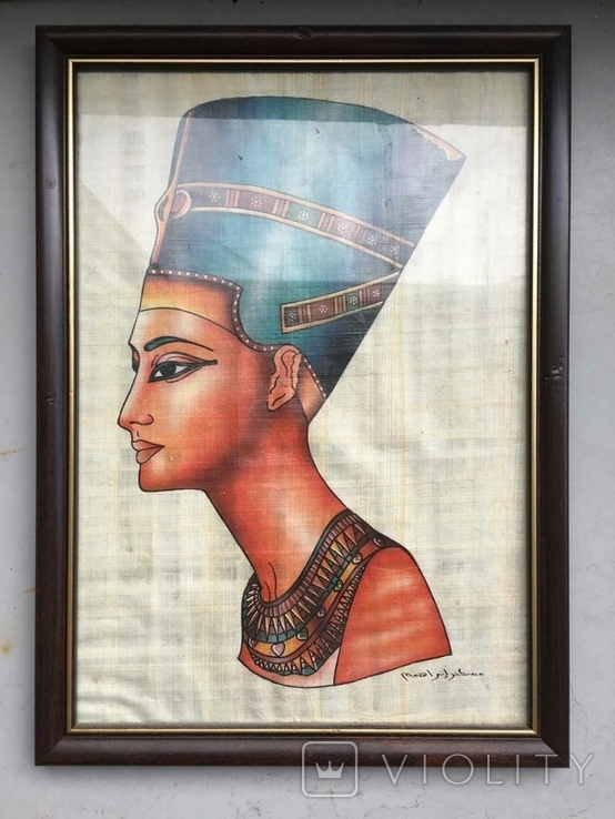 Modern Egyptian papyrus framed under glass, photo number 3