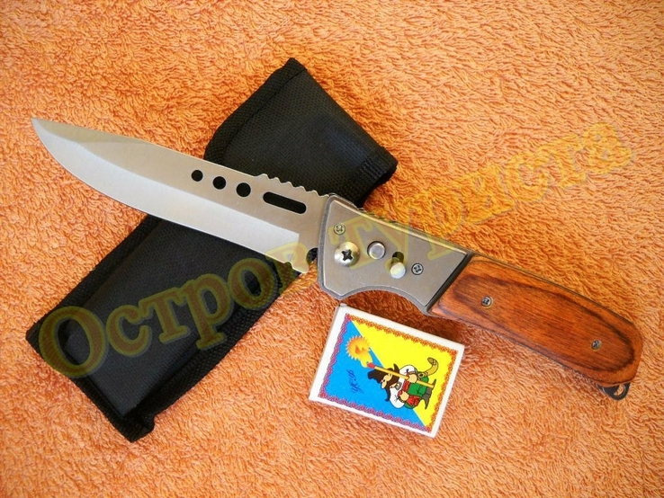 Складной выкидной нож Oval на кнопке с чехлом (24 см), photo number 2