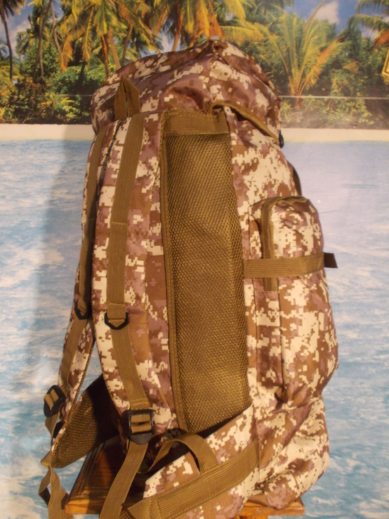 Рюкзак тактический военный камуфляжный армейский 70 литров пиксель, фото №5