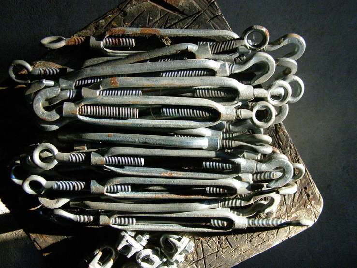 Талреп стальной в цинке М12 21шт + 5 зажимов сталь, фото №4