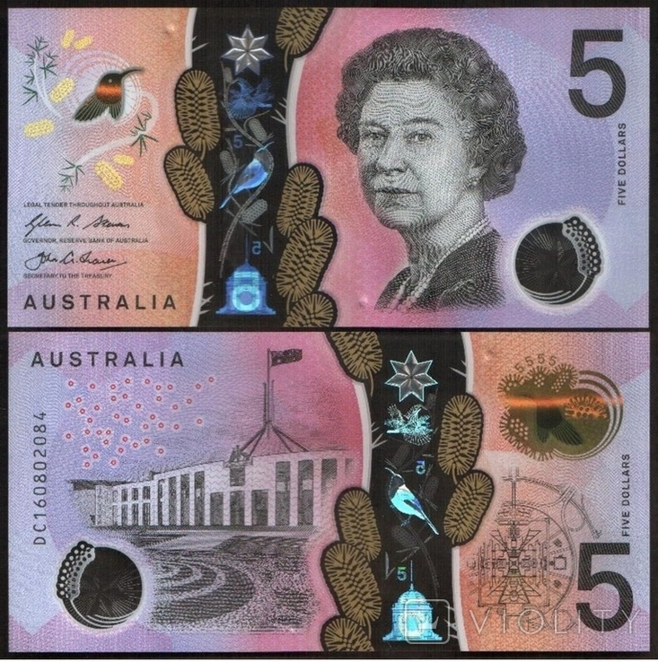 Australia Австралия - 5 Dollars 2016 Polymer P. 62