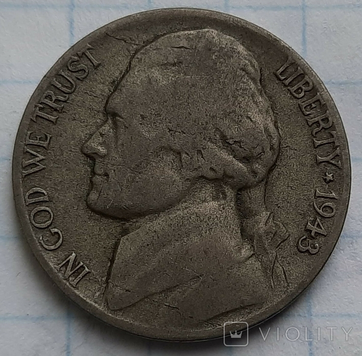 США 5 центов, 1943