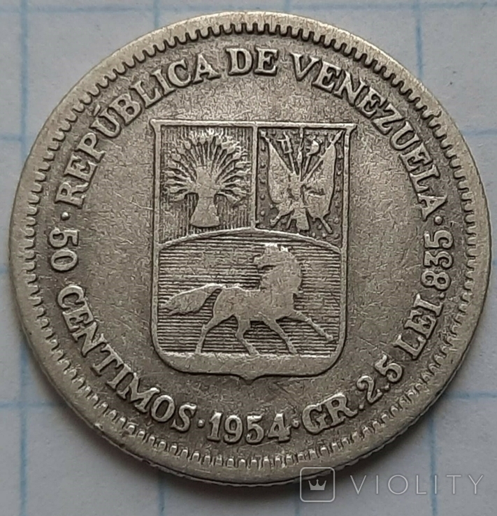 Венесуэла 50 сентимо, 1954