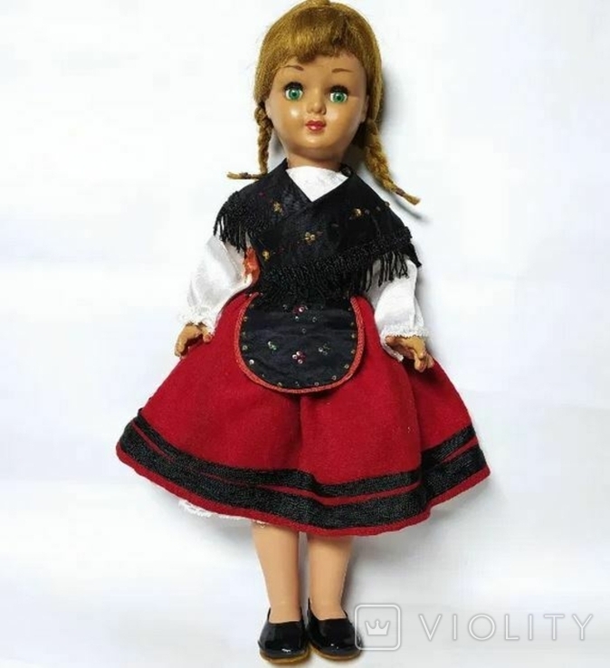 Винтажная паричковая кукла 50-х годов Италия, фото №2