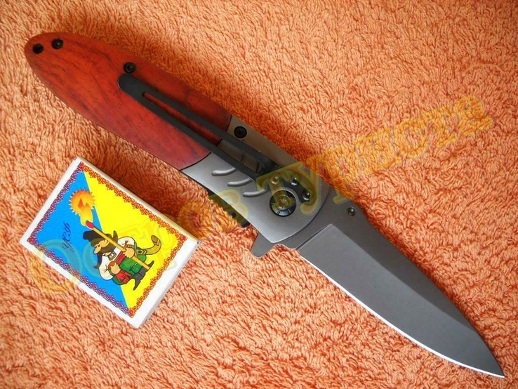 Нож складной FOX Italy FA12 инерционный дерево клипса, фото №5